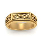 Load image into Gallery viewer, Celtic Engraved Mens Gold Ring