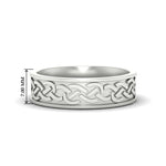 Load image into Gallery viewer, celtic-mens-wedding-ring-in-white-gold-fdm8569b-nl-wg-hw