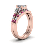 Load image into Gallery viewer, celtic-princess-cut-diamond-wedding-ring-set-with-pink-sapphire-in-rose-gold-FDENS2255B1PRGSADRPIANGLE2-NL-RG_5b4f619c-f5c3-48b6-9e7a-1a23b0fd6bca?v=1757057000