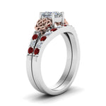 Load image into Gallery viewer, celtic-princess-cut-diamond-wedding-ring-set-with-ruby-in-white-gold-FDENS2255B1PRGRUDRANGLE2-NL-WG_bf3618af-5da1-4054-9fea-39de667c5c3d?v=1757057000