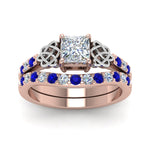 Load image into Gallery viewer, celtic-princess-cut-diamond-wedding-ring-set-with-sapphire-in-rose-gold-FDENS2255B1PRGSABLANGLE5-NL-RG_6b10d5bc-d861-49b3-94c8-e5ff10f12474?v=1757057000