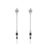Load image into Gallery viewer, chain-drop-dangle-earring-with-black-diamond-in-white-gold-FDEAR8456GBLACKANGLE1-NL-WG