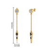 Load image into Gallery viewer, chain-drop-dangle-earring-with-black-diamond-in-yellow-gold-FDEAR8456GBLACKANGLE1-NL-YG
