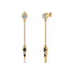Load image into Gallery viewer, chain-drop-dangle-earring-with-black-diamond-in-yellow-gold-FDEAR8456GBLACKANGLE1-NL-YG