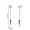 Load image into Gallery viewer, chain-drop-diamond-dangle-earring-with-emerald-in-rose-gold-FDEAR8456GEMGRANGLE1-NL-RG