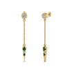 Load image into Gallery viewer, chain-drop-diamond-dangle-earring-with-emerald-in-yellow-gold-FDEAR8456GEMGRANGLE1-NL-YG