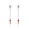 Load image into Gallery viewer, chain-drop-diamond-dangle-earring-with-orange-sapphire-in-white-gold-FDEAR8456GSAORANGLE1-NL-WG
