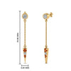 Load image into Gallery viewer, chain-drop-diamond-dangle-earring-with-orange-sapphire-in-yellow-gold-FDEAR8456GSAORANGLE1-NL-YG