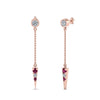 Load image into Gallery viewer, chain-drop-diamond-dangle-earring-with-pink-sapphire-in-rose-gold-FDEAR8456GSADRPIANGLE1-NL-RG