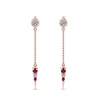 Load image into Gallery viewer, chain-drop-diamond-dangle-earring-with-pink-sapphire-in-rose-gold-FDEAR8456GSADRPIANGLE1-NL-RG