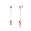 Load image into Gallery viewer, chain-drop-diamond-dangle-earring-with-ruby-in-rose-gold-FDEAR8456GRUDRANGLE1-NL-RG