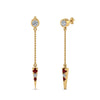 Load image into Gallery viewer, chain-drop-diamond-dangle-earring-with-ruby-in-yellow-gold-FDEAR8456GRUDRANGLE1-NL-YG