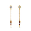 Load image into Gallery viewer, chain-drop-diamond-dangle-earring-with-ruby-in-yellow-gold-FDEAR8456GRUDRANGLE1-NL-YG