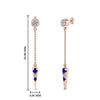 Load image into Gallery viewer, chain-drop-diamond-dangle-earring-with-sapphire-in-rose-gold-FDEAR8456GSABLANGLE1-NL-RG