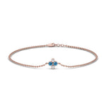 Load image into Gallery viewer, chain-four-daimond-stacking-bracelet-with-blue-topaz-in-FDBRC9628GICBLTOANGLE2-NL-RG