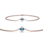 Load image into Gallery viewer, chain-four-daimond-stacking-bracelet-with-blue-topaz-in-FDBRC9628GICBLTOANGLE2-NL-RG