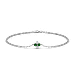 Load image into Gallery viewer, chain-four-daimond-stacking-bracelet-with-emerald-in-FDBRC9628GEMGRANGLE2-NL-WG