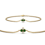Load image into Gallery viewer, chain-four-daimond-stacking-bracelet-with-emerald-in-FDBRC9628GEMGRANGLE2-NL-YG
