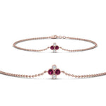 Load image into Gallery viewer, chain-four-daimond-stacking-bracelet-with-pink-sapphire-in-FDBRC9628GSADRPIANGLE2-NL-RG