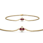 Load image into Gallery viewer, chain-four-daimond-stacking-bracelet-with-pink-sapphire-in-FDBRC9628GSADRPIANGLE2-NL-YG