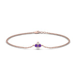 Load image into Gallery viewer, chain-four-daimond-stacking-bracelet-with-purple-topaz-in-FDBRC9628GVITOANGLE2-NL-RG