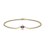 Load image into Gallery viewer, chain-four-daimond-stacking-bracelet-with-purple-topaz-in-FDBRC9628GVITOANGLE2-NL-YG