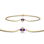 Load image into Gallery viewer, chain-four-daimond-stacking-bracelet-with-purple-topaz-in-FDBRC9628GVITOANGLE2-NL-YG