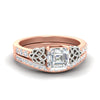 Load image into Gallery viewer, channel-band-celtic-two-tone-lab-asscher-bridal-set-in-rose-gold-fdens2255assleep-nl-rg-ws2.jpg