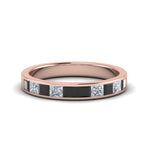Load image into Gallery viewer, channel-princess-cut-wedding-band-1-carat-with-black-diamond-in-14K-rose-gold-FD8382-1.0CTBGBLACK-NL-RG