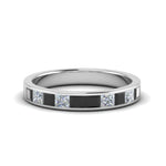 Load image into Gallery viewer, channel-princess-cut-wedding-band-1-carat-with-black-diamond-in-14K-white-gold-FD8382-1.0CTBGBLACK-NL-WG