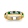 Load image into Gallery viewer, channel-round-diamond-wedding-band-with-emerald-in-14K-yellow-gold-FDMR1098GEMGRANGLE5-NL-YG.jpg