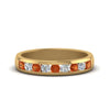Load image into Gallery viewer, channel-round-diamond-wedding-band-with-orange-sapphire-in-14K-yellow-gold-FDMR1098GSAOR-NL-YG.jpg
