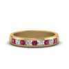 Load image into Gallery viewer, channel-round-diamond-wedding-band-with-pink-sapphire-in-14K-yellow-gold-FDMR1098GSADRPI-NL-YG.jpg