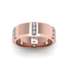 Load image into Gallery viewer, channel-set-3-stone-diamond-mens-wedding-band-anniversary-ring-in-14K-rose-gold-FDM8113BANGLE5-NL-RG.jpg