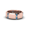 Load image into Gallery viewer, channel-set-3-stone-diamond-mens-wedding-band-anniversary-ring-with-Ice-blue-topaz-in-14K-rose-gold-FDM8113BGICBLTO-NL-RG.jpg