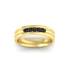 Load image into Gallery viewer, channel-set-5-stone-black-diamond-mens-engagement-ring-in-yellow-gold-fdm1212gblackangle5-nl-yg