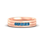Load image into Gallery viewer, channel-set-5-stone-blue-topaz-mens-engagement-ring-in-rose-gold-fdm1212gicblto-nl-rg