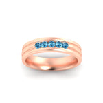 Load image into Gallery viewer, channel-set-5-stone-blue-topaz-mens-engagement-ring-in-rose-gold-fdm1212gicbltoangle5-nl-rg