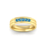 Load image into Gallery viewer, channel-set-5-stone-blue-topaz-mens-engagement-ring-in-yellow-gold-fdm1212gicbltoangle5-nl-yg