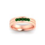 Load image into Gallery viewer, channel-set-5-stone-emerald-mens-engagement-ring-in-rose-gold-fdm1212gemgrangle5-nl-rg