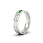 Load image into Gallery viewer, channel-set-5-stone-emerald-mens-engagement-ring-in-white-gold-fdm1212gemgrangle2-nl-wg