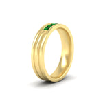 Load image into Gallery viewer, channel-set-5-stone-emerald-mens-engagement-ring-in-yellow-gold-fdm1212gemgrangle2-nl-yg