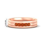 Load image into Gallery viewer, channel-set-5-stone-orange-sapphire-mens-engagement-ring-in-rose-gold-fdm1212gsaor-nl-rg-hw