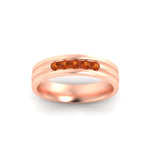 Load image into Gallery viewer, channel-set-5-stone-orange-sapphire-mens-engagement-ring-in-rose-gold-fdm1212gsaorangle5-nl-rg