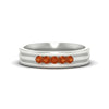 Load image into Gallery viewer, channel-set-5-stone-orange-sapphire-mens-engagement-ring-in-white-gold-fdm1212gsaor-nl-wg