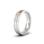 Load image into Gallery viewer, channel-set-5-stone-orange-sapphire-mens-engagement-ring-in-white-gold-fdm1212gsaorangle2-nl-wg