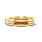 Load image into Gallery viewer, channel-set-5-stone-orange-sapphire-mens-engagement-ring-in-yellow-gold-fdm1212gsaor-nl-yg-hw