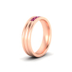 Load image into Gallery viewer, channel-set-5-stone-pink-sapphire-mens-engagement-ring-in-rose-gold-fdm1212gsadrpiangle2-nl-rg