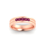 Load image into Gallery viewer, channel-set-5-stone-pink-sapphire-mens-engagement-ring-in-rose-gold-fdm1212gsadrpiangle5-nl-rg