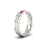 Load image into Gallery viewer, channel-set-5-stone-pink-sapphire-mens-engagement-ring-in-white-gold-fdm1212gsadrpiangle2-nl-wg